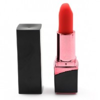 Lipstick Vibe 10 Function Rechargeable Silicone RED w/Black
